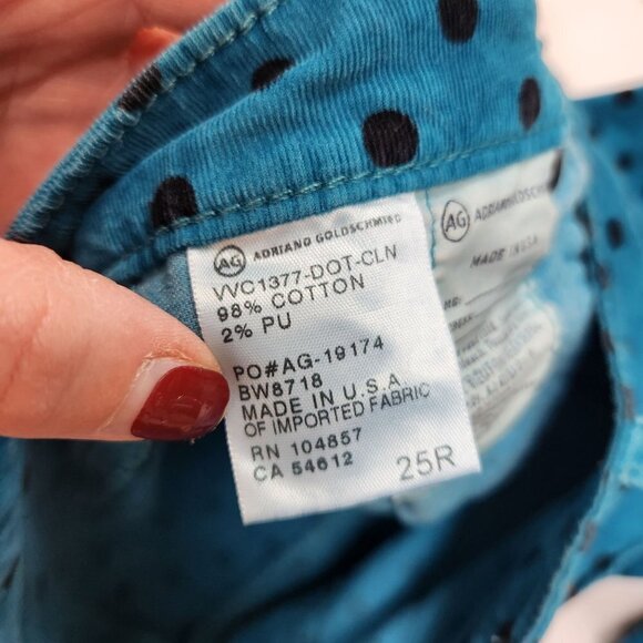 Adriano Goldschmied The Stevie Ankle Slim Straight Leg Corduroy Pants Jeans 25R - Picture 10 of 11